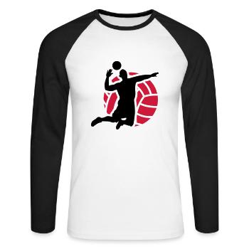 volleyball - T-shirt baseball manches longues Homme - blanc/noir - Devant - Nik (191cm)