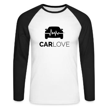Car heartbeat love engine fan gift - Unisex Long Sleeve Baseball T-Shirt - white/black - Front - Nik (191cm)