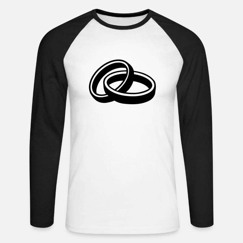 Ringe - Unisex Baseballshirt langarm - Weiß/Schwarz