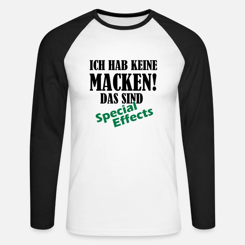 keine_macken_02 - Unisex Baseballshirt langarm - Weiß/Schwarz