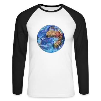 planet Earth - Unisex Long Sleeve Baseball T-Shirt - white/black - Front - Nik (191cm)