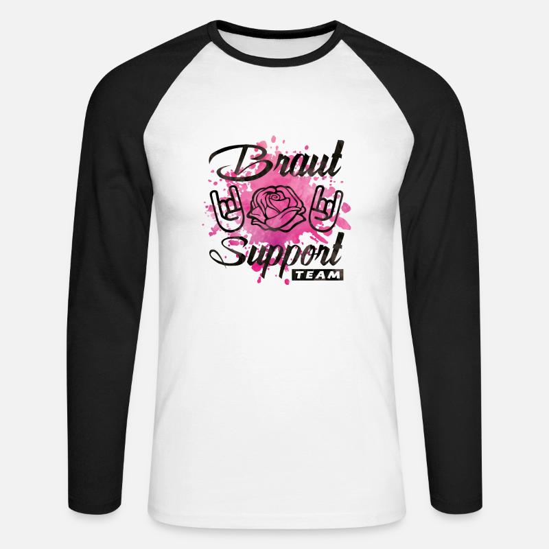braut support rose party - Unisex Baseballshirt langarm - Weiß/Schwarz