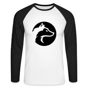wolf - T-shirt baseball manches longues Homme - blanc/noir - Devant - Nik (191cm)