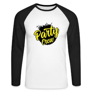 party crew - Unisex Baseballshirt langarm - Weiß/Schwarz - Vorne - Nik (191cm)