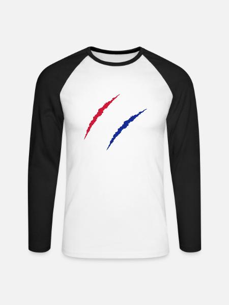 krallen_niederlande - Unisex Baseballshirt langarm - Weiß/Schwarz