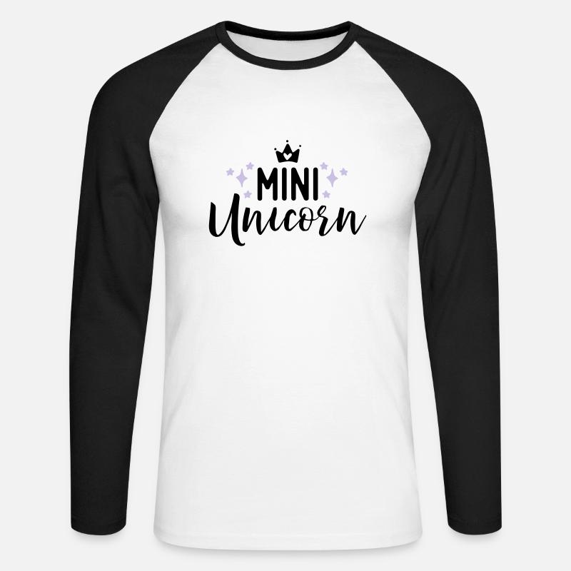 Unicorn - Unisex Baseballshirt langarm - Weiß/Schwarz