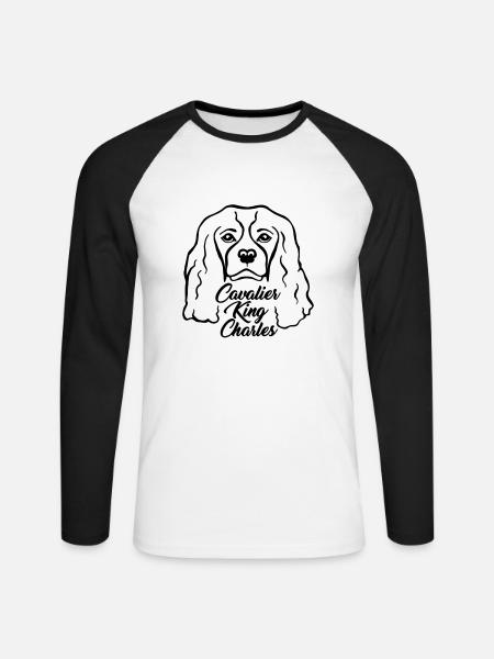 Cavalier King Charles - Unisex Baseballshirt langarm - Weiß/Schwarz