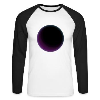 Cercle de trou noir coloré 2 - T-shirt baseball manches longues Homme - blanc/noir - Devant - Nik (191cm)