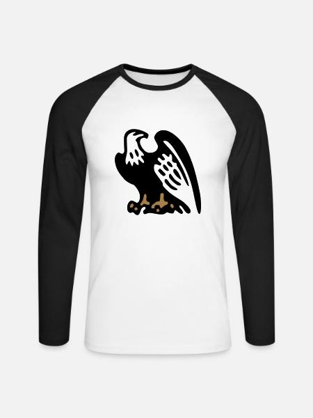 eagle aquila2 - Unisex Long Sleeve Baseball T-Shirt - white/black