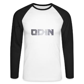 Odin - Unisex Baseballshirt langarm - Weiß/Schwarz - Vorne - Nik (191cm)