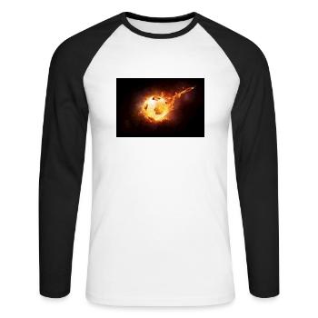 Boule de feu - T-shirt baseball manches longues Homme - blanc/noir - Devant - Nik (191cm)
