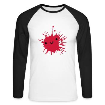 Suesser niedlicher Klecks - Unisex Baseballshirt langarm - Weiß/Schwarz - Vorne - Nik (191cm)