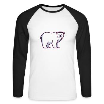 Ours polaire - T-shirt baseball manches longues Homme - blanc/noir - Devant - Nik (191cm)