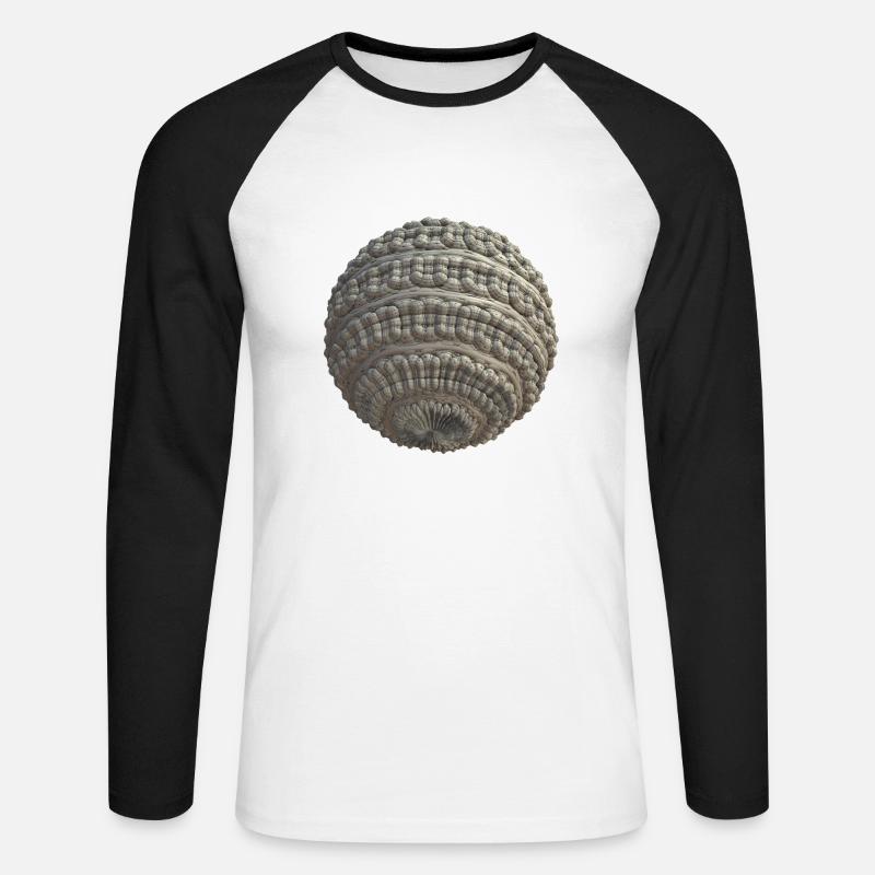 Fraktal 3D surreal cool - Unisex Baseballshirt langarm - Weiß/Schwarz