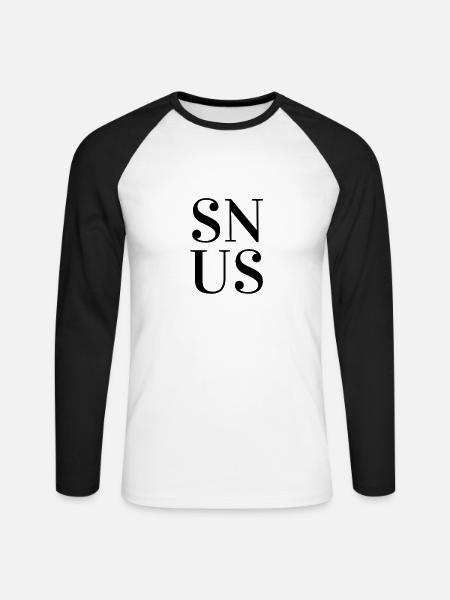 Snus Kautabak Nikotin - Unisex Baseballshirt langarm - Weiß/Schwarz