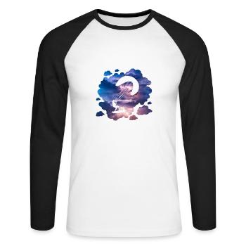 Double Exposure Kite Surfing Abenteuer Geschenk - Unisex Baseballshirt langarm - Weiß/Schwarz - Vorne - Nik (191cm)