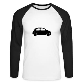 Auto - Unisex Baseballshirt langarm - Weiß/Schwarz - Vorne - Nik (191cm)