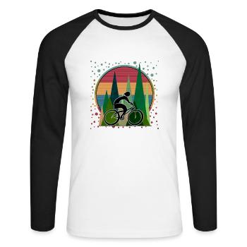 Cyclist - Unisex Long Sleeve Baseball T-Shirt - white/black - Front - Nik (191cm)