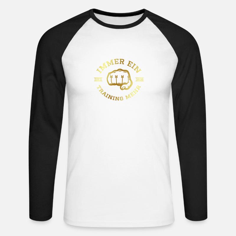 IMMER EIN TRAINING MEHR - rund - Unisex Baseballshirt langarm - Weiß/Schwarz