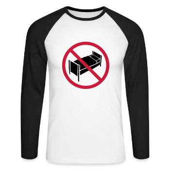 No bed zone - Unisex Long Sleeve Baseball T-Shirt - white/black - Front - Nik (191cm)
