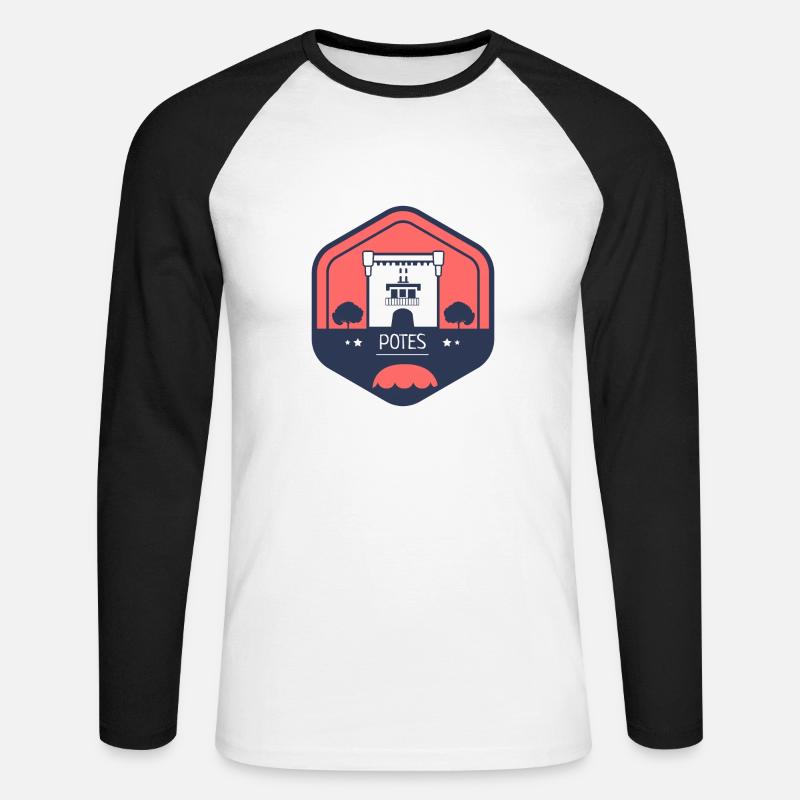 Die Töpfe - Unisex Baseballshirt langarm - Weiß/Schwarz
