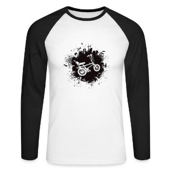 Chopper - Unisex Baseballshirt langarm - Weiß/Schwarz - Vorne - Nik (191cm)