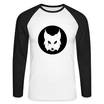 purple panzer logo - Unisex Long Sleeve Baseball T-Shirt - white/black - Front - Nik (191cm)