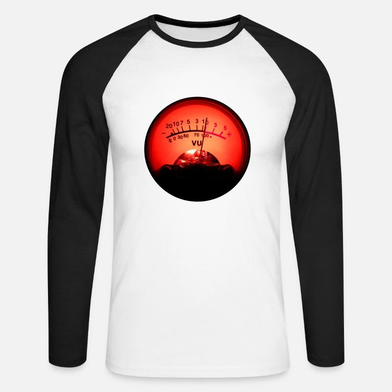 VU Meter - Unisex Baseballshirt langarm - Weiß/Schwarz