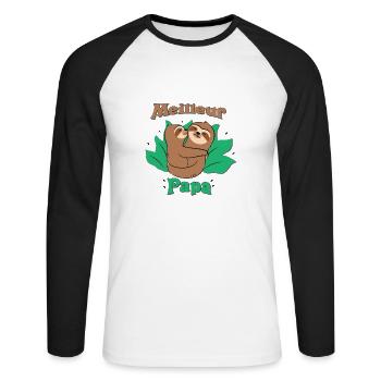 Best Dad - Unisex Long Sleeve Baseball T-Shirt - white/black - Front - Nik (191cm)