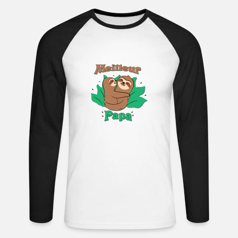 Bester Papa - Unisex Baseballshirt langarm - Weiß/Schwarz