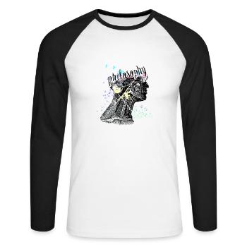 Philosophy - Unisex Long Sleeve Baseball T-Shirt - white/black - Front - Nik (191cm)
