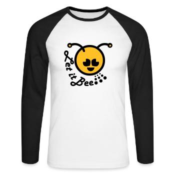 Let it bee happy emoticon - Unisex Long Sleeve Baseball T-Shirt - white/black - Front - Nik (191cm)