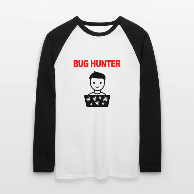 Bug Hunter, Logiciel Testing, Programmeur, IT, Bugs T-shirt baseball manches longues Homme