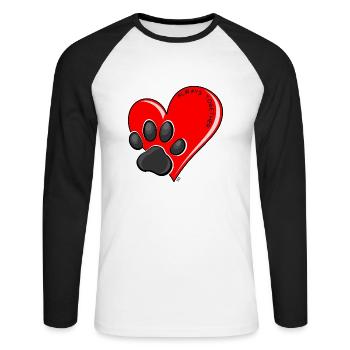 Immer mit dir - Unisex Baseballshirt langarm - Weiß/Schwarz - Vorne - Nik (191cm)