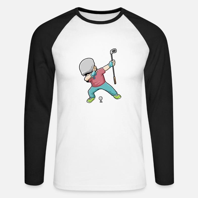 Dab Golf Tupfen Golf Golf Golfer - Unisex Baseballshirt langarm - Weiß/Schwarz
