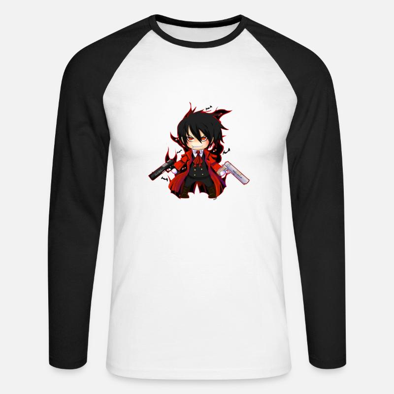 hellsing - Unisex Baseballshirt langarm - Weiß/Schwarz