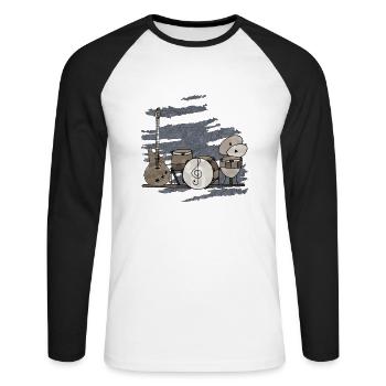 Musical instruments - Unisex Long Sleeve Baseball T-Shirt - white/black - Front - Nik (191cm)