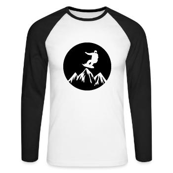 Snowboard Snowboarder - Unisex Baseballshirt langarm - Weiß/Schwarz - Vorne - Nik (191cm)