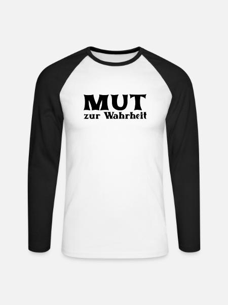 Mut zur Wahrheit - Unisex Baseballshirt langarm - Weiß/Schwarz