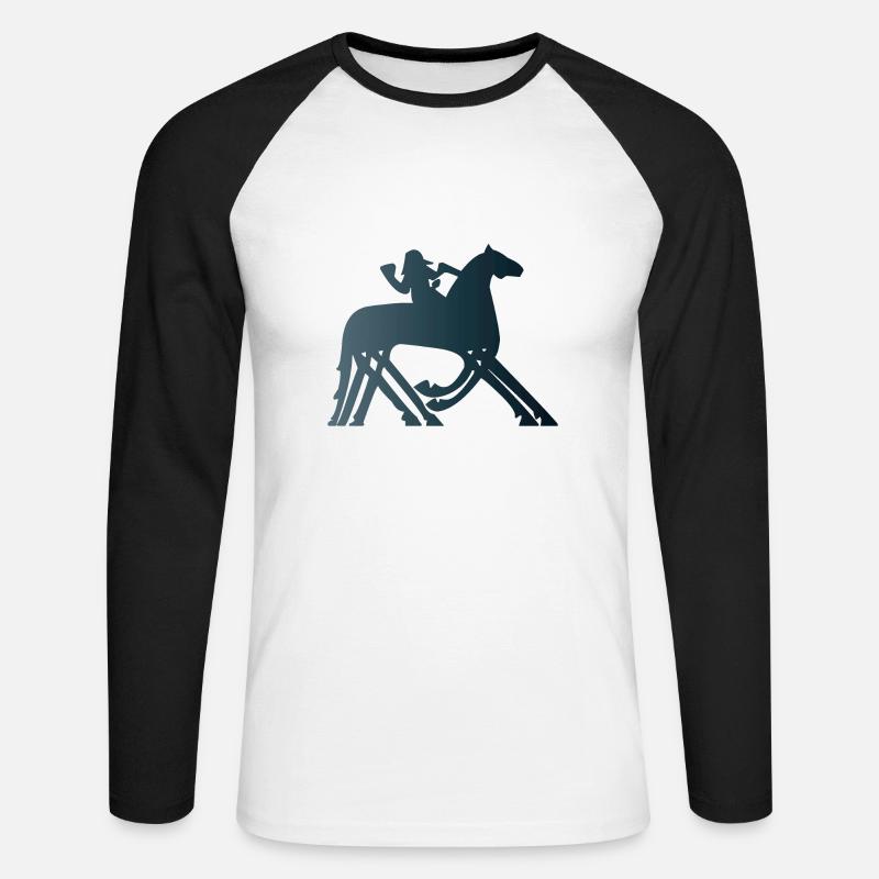 Odin & Sleipnir - Unisex Baseballshirt langarm - Weiß/Schwarz