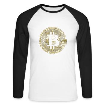 Bitcoin Gold - Unisex Long Sleeve Baseball T-Shirt - white/black - Front - Nik (191cm)