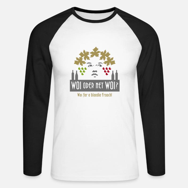 Woi oder net woi - Unisex Baseballshirt langarm - Weiß/Schwarz