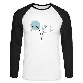 Astrologisches Zeichen widder Widder - Unisex Baseballshirt langarm - Weiß/Schwarz - Vorne - Nik (191cm)