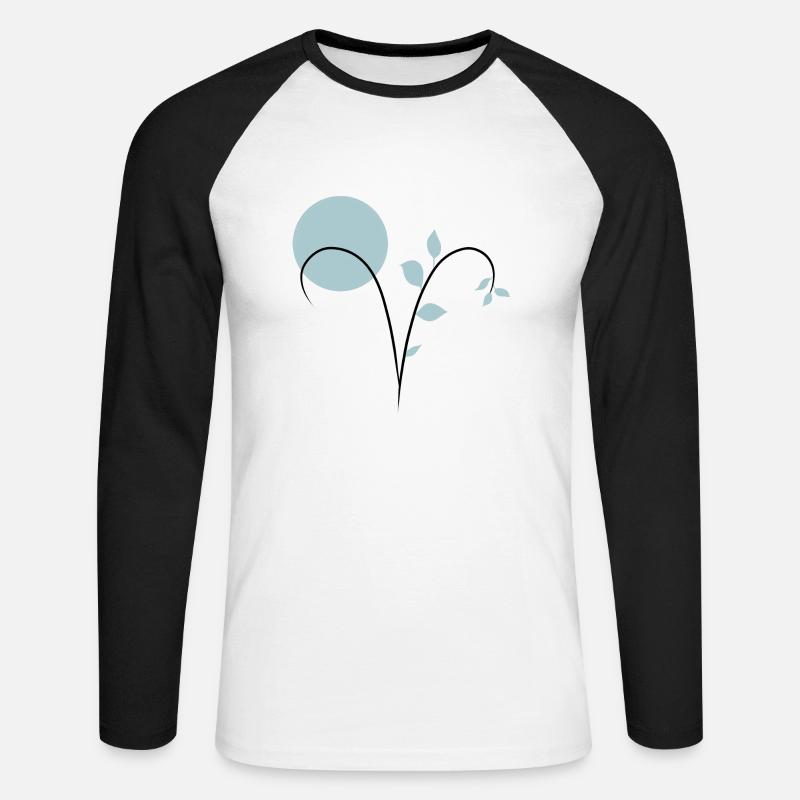 Astrologisches Zeichen widder Widder - Unisex Baseballshirt langarm - Weiß/Schwarz