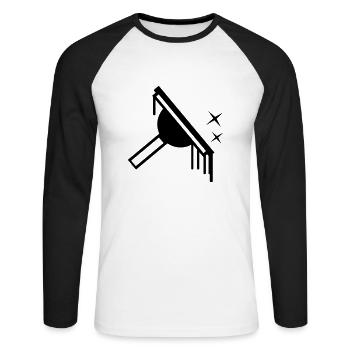 Fenster Reiniger Window Cleaner - Unisex Baseballshirt langarm - Weiß/Schwarz - Vorne - Nik (191cm)