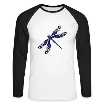 Libellule - T-shirt baseball manches longues Homme - blanc/noir - Devant - Nik (191cm)