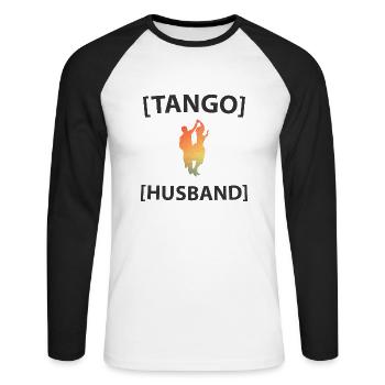 Tango Mari - T-shirt baseball manches longues Homme - blanc/noir - Devant - Nik (191cm)