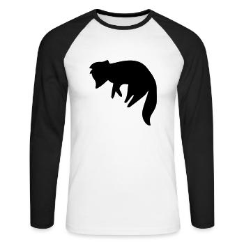 fuchs - Unisex Baseballshirt langarm - Weiß/Schwarz - Vorne - Nik (191cm)