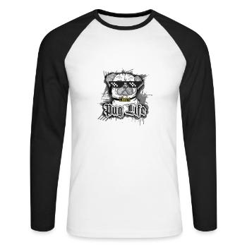 Pug Life - Unisex Long Sleeve Baseball T-Shirt - white/black - Front - Nik (191cm)