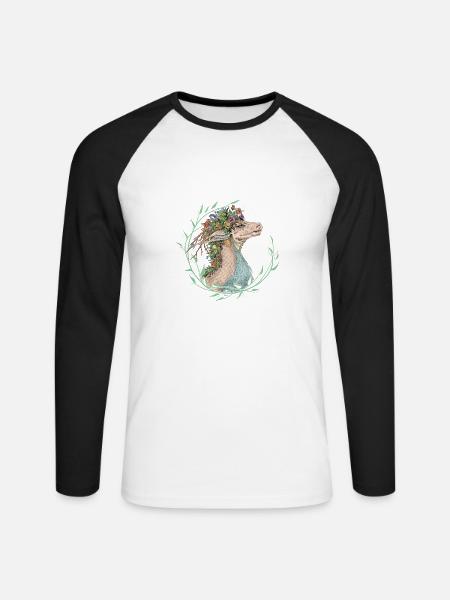 Ein Natürlich schöner Drache - Unisex Baseballshirt langarm - Weiß/Schwarz